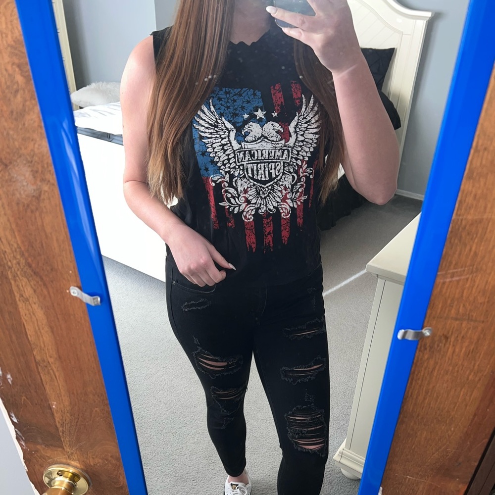 Charlotte Russe American Spirit Muscle Tank